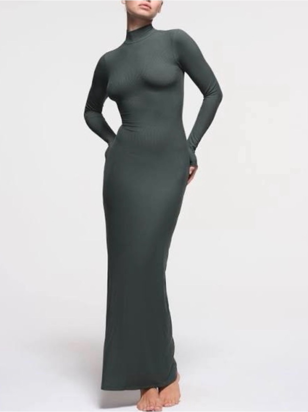 SKIMS Soft Lounge Turtleneck Dress in Deep Sea